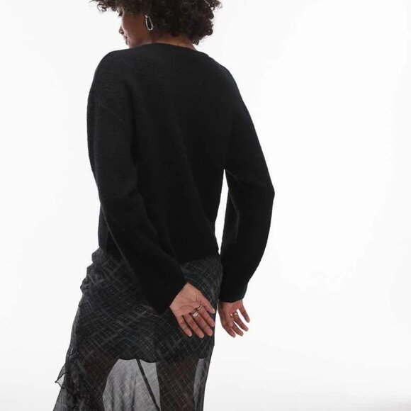 & Other Stories Atelier Alpaca Wool Blend Button Front Cardigan Black SMALL NWT - Picture 3 of 15